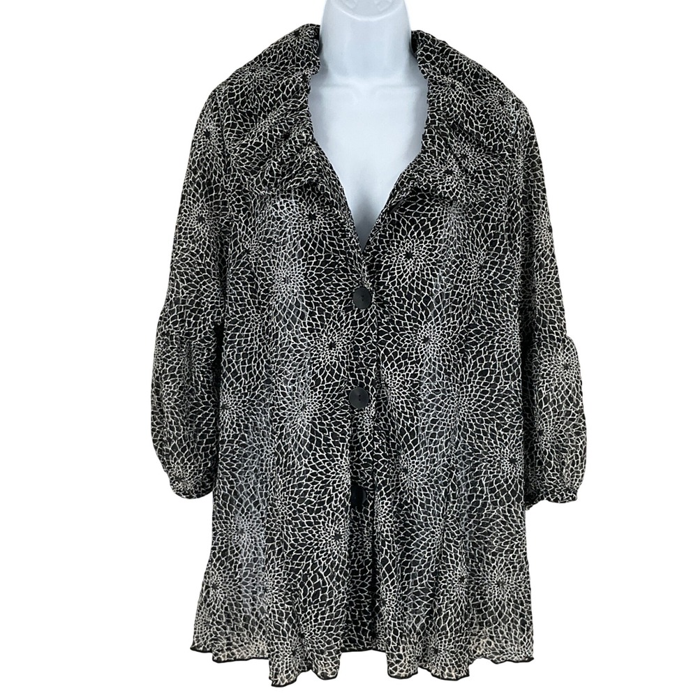 Damee Inc Jacket‎ Womens XL Artsy Textured Whimsigoth Statement Lagenlook